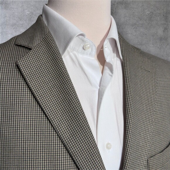 STAFFORD 42R Mens Blazer Sport Coat Tan Brown Classic Fit 2-Button Jacket - Picture 3 of 14